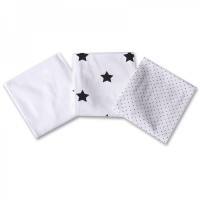 Комплект 3 пелени Diaper&Hamsa - Minene черни звезди