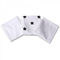 Dribble Cloths-Bundle of 3 - Minene Black Stars Dribble Cloths-Bundle of 3 - Minene Black Stars
