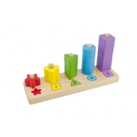 Thinkle Stars Дървена играчка за нанизване Цветове, Форми и Числа