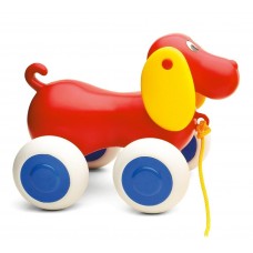 Viking Toys Pull-Along Dog 25 cm, Red