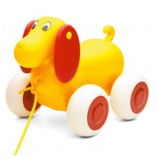 Viking Toys Pull-Along Dog 25 cm, Yellow
