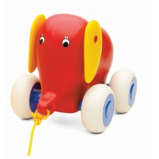 Viking Toys Слонче Бебе за дърпане 14 см, Червено 