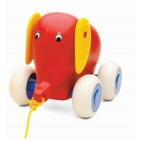 Viking Toys Pull-Along Elephant 25 cm, Red
