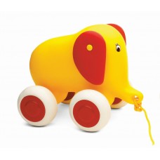 Viking Toys Pull-Along Elephant 25 cm, Yellow