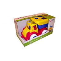 Viking Toys Товарен камион 25 cm с фигурки за сортиране и 2 човечета в кутия, Жълт