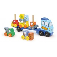Vilac Road construction tractor & trailer stacking games