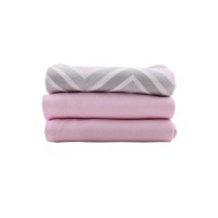 Minene Комплект 3 пелени Diaper&Hamsa Зиг Заг Розово