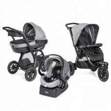 Chicco Комбинирана бебешка количка Trio Activ 3 Dark Grey