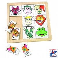 Woody Дървен пъзел Глави на животни