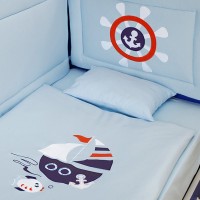 Ласка 5-elements Bedding Set Boat with baby name embroidery