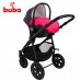 Buba Бебешка количка 3 в 1 City черно и розово