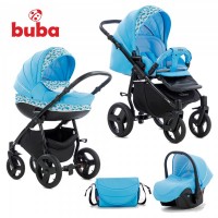 Buba Бебешка количка 3 в 1 Solo Светло синя