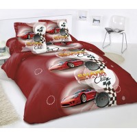 Duvatex Детски спален комплект ранфорс 3 части, Коли 