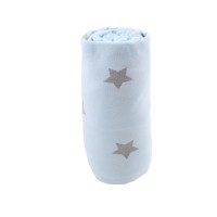 Minene Чаршаф с ластик за креватче в синьо на звезди 