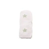 Minene Чаршаф с ластик за креватче в бяло със зелени звезди