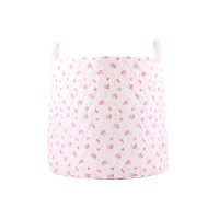 Minene Голям кош крем с цветя+розови точки  