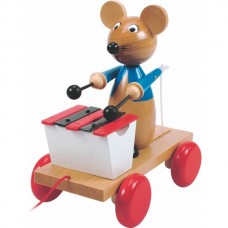 Woody Играчка за дърпане Мишка с ксилофон