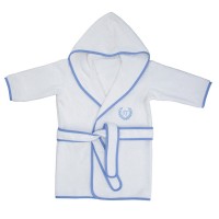 Ласка Халат за баня с монограм Син