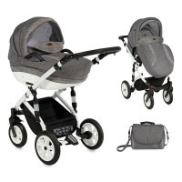 Lorelli Комбинирана количка Mia 2 в 1 с кош за новородено сива