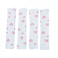 Minene Индивидуален обиколник за креватче 4 броя светло синьо с цветя