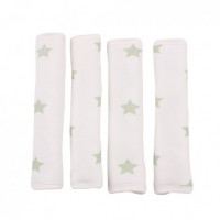 Minene Individual Cot Bumper Bundle, 4pcs. white with green stars