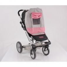 Minene Сенник за детска количка памук сиво с розово