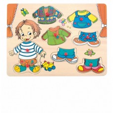 Woody Puzzle with handles Sebastian with clothes  