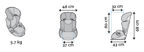 Размери на столче за кола Maxi-Cosi RodiFix